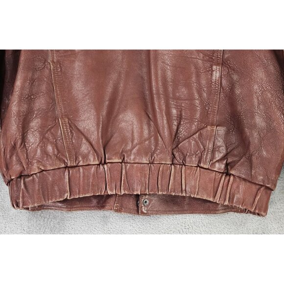 Telegraph by Cooper Leather Jacket Mens Size 40 Brown Full Zip Vintage Bomber - Picture 14 of 16